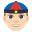 :1f472-1f3fb: